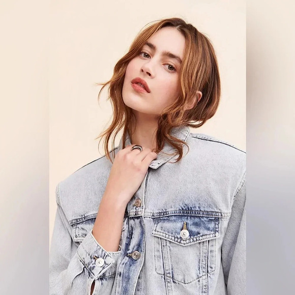 Nocturne Studded acid wash Denim Jacket size small-medium - Picture 3 of 11